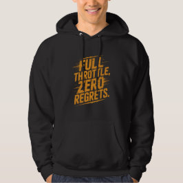 Full Throttle Zero Regrets Distressed Typography Hoodie