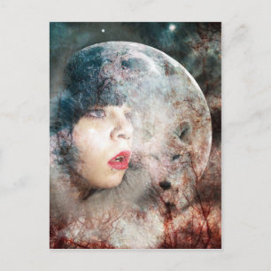 Full Wolfs Moon Rising Postkarte