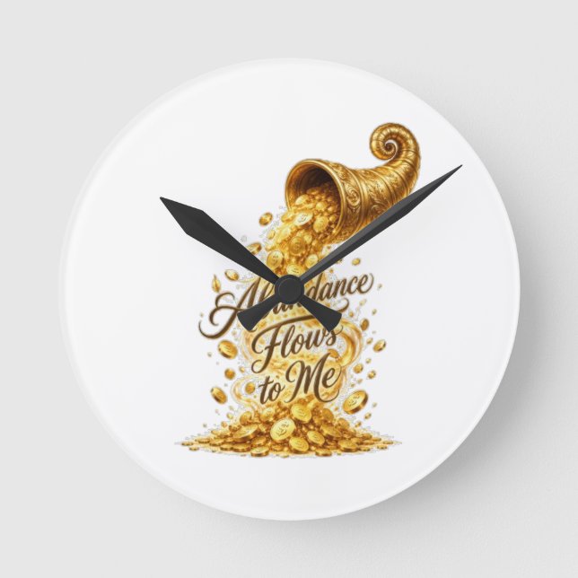 Fülle fließt zu mir Wanduhr (Vorderseite)