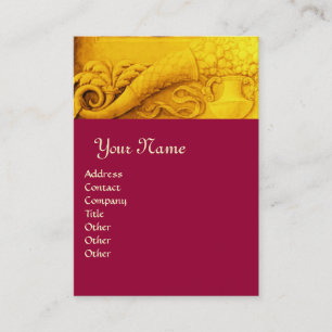 FÜLLE-MONOGRAMM, gelbes Rot des strahlenden Golds Visitenkarte