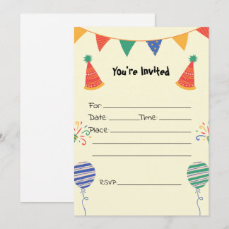 Füllen Sie die Blank Birthday Einladung. Einladung