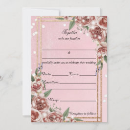 Füllen Sie die Blank Floral Hochzeit Einladung. Einladung