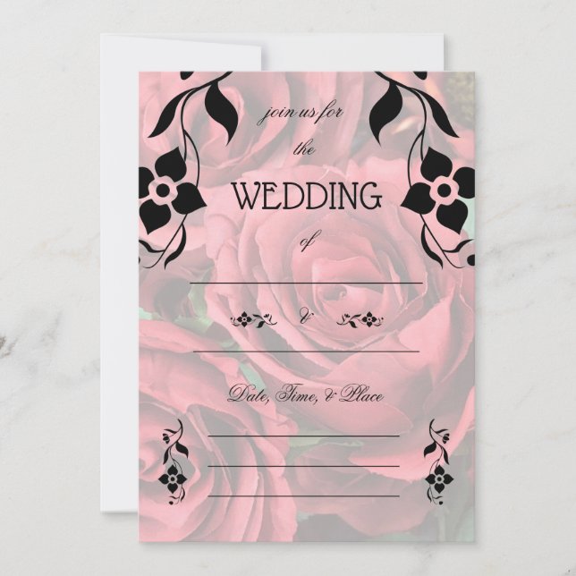 Füllen Sie die Blank Floral Wedding Einladung. Einladung (Vorderseite)