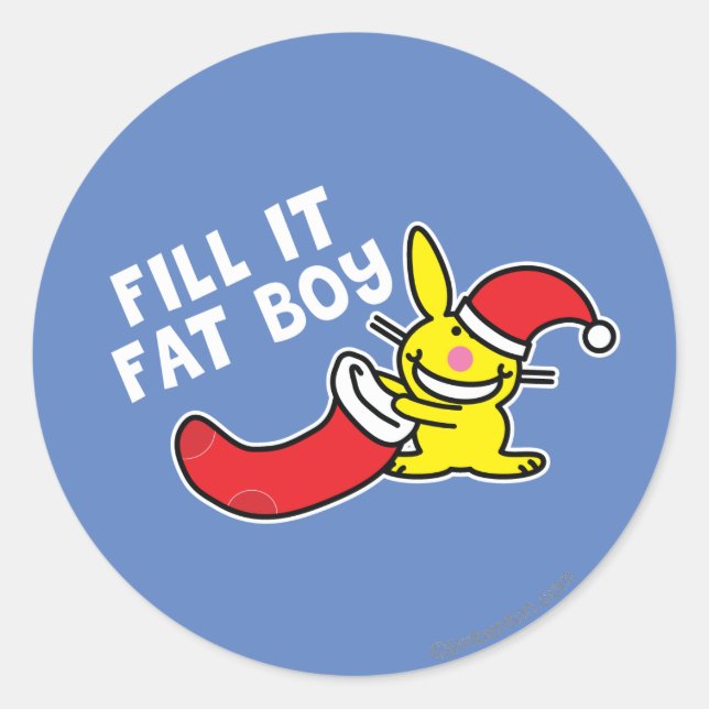 Füllen Sie es fett Boy Runder Aufkleber (Vorderseite)