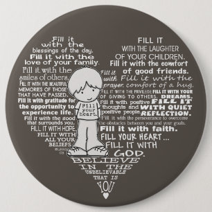 Füllen Sie Ihre herzweißen Buchstaben/dunkelbraun. Button