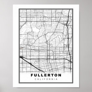 Fullerton Karte Poster