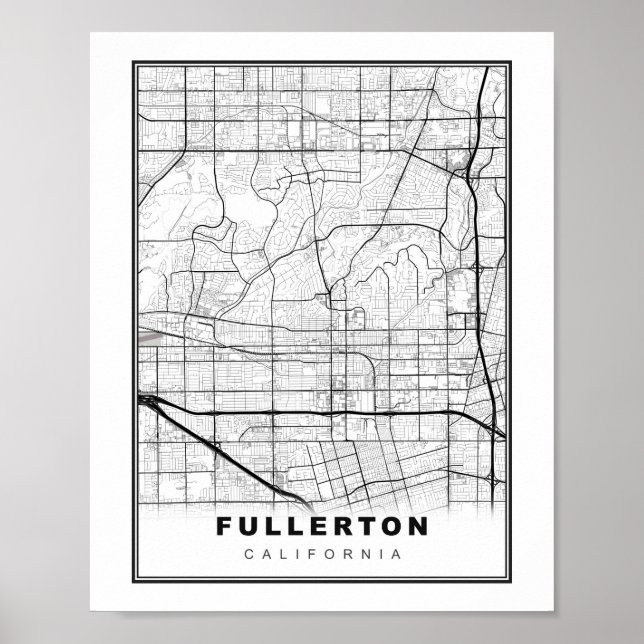Fullerton Karte Poster (Vorne)