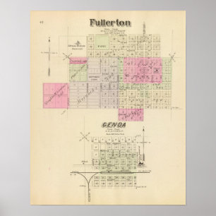 Fullerton und Genua, Nebraska Poster
