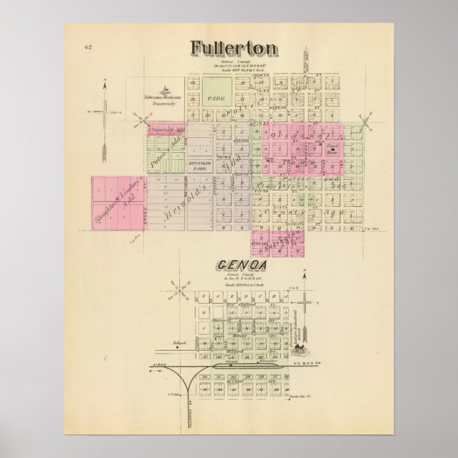 Fullerton und Genua, Nebraska Poster (Vorne)