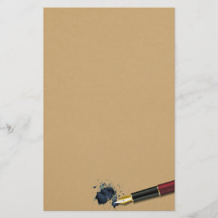 Füllfederhalter mit Tinte - Blatt - Geschirr Briefpapier