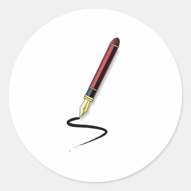 Füllhalter Runder Aufkleber (Vorderseite)