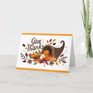 Füllhorn Der Lebensmittel Thanksgiving Grußkarte Karte