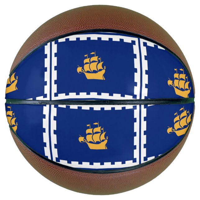 Fullsize Basketball with Flag of Quebec City (Vorderseite)