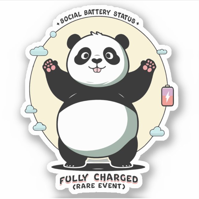 Fully Charged Rare Event – Social Battery Aufkleber (Vorderseite)