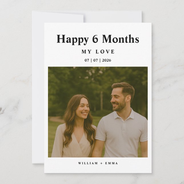 Fully Custom 6 Month Anniversary Card for Couple (Vorderseite)