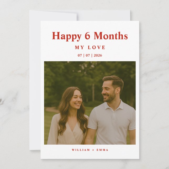 Fully Custom 6 Month Anniversary Card for Couple (Vorderseite)