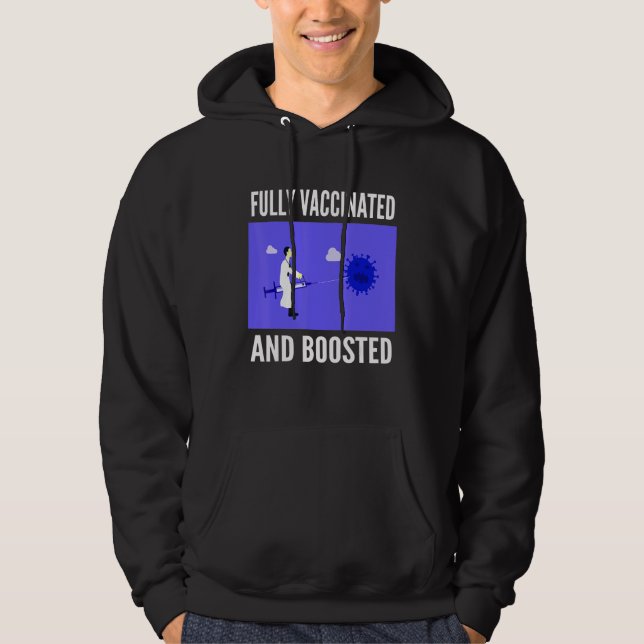 Fully Vaccinated And Boosted  Cool Cute 2020 2021  Hoodie (Vorderseite)