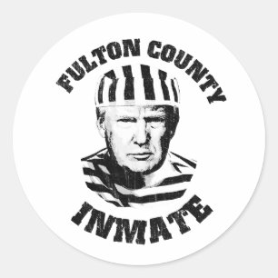 Fulton Landkreis Inmate Mugshot Runder Aufkleber
