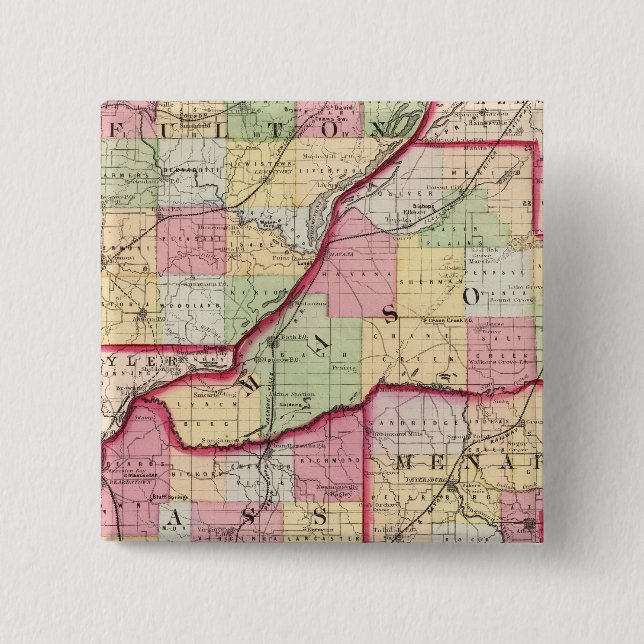 Fulton, Mason, Cass, Menard-Landkreis Button (Vorderseite)