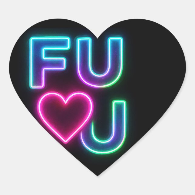 FULU Heart Shaped Sticker (Vorderseite)