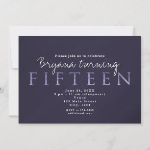 Fumé Gris de prune 15e 15 Anniversaire Invitations