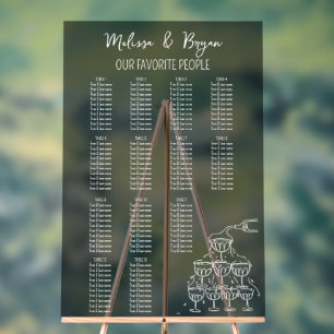 Fumee Champagne Tower Wedding Chart Acrylschild