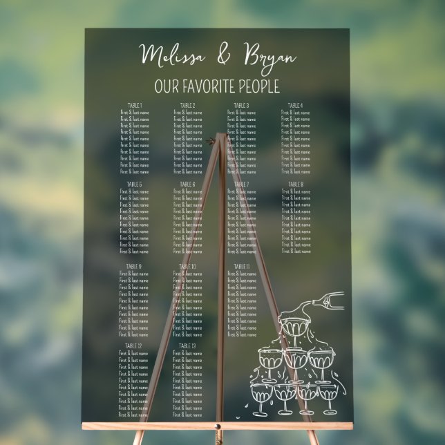 Fumee Champagne Tower Wedding Chart Acrylschild (Neutral)