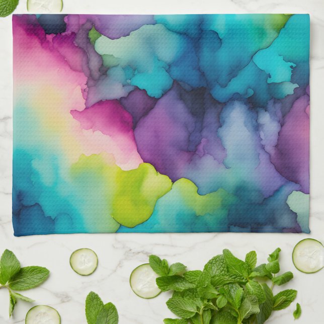 Fumée colorée Art serviette de cuisine (Créateur téléchargé)