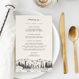 Fumée Menu Mariage Croquis en montagne