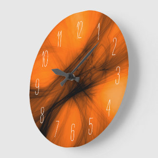 Fumée noire Abstraite - Orange Grande horloge