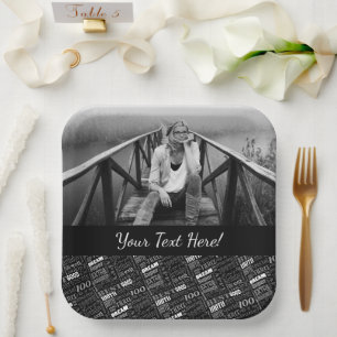 Fun 100th Birthday Party Personalisiert Monogram Pappteller