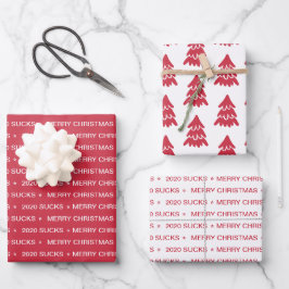 Fun 2020 Sind zum Kotzen Frohe Weihnachtscreme Rot Geschenkpapier Set