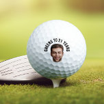 Fun 21. Geburtstag CUSTOM TEXT Foto Golfball<br><div class="desc">Spaß Geburtstag Foto Golf-Ball in einem Retro-modernen Ausschnitt-Foto-Design. Das Jahr ist für jeden Geburtstag, egal ob 21., 30., 40., 50. oder 60. Geburtstag, individuell auf Anzug anpassbar! Um den Ausschnitt-Effekt zu erhalten, benutzen Sie bitte eine PNG-Datei mit dem bereits ausgeschnittenen Hintergrund. Wenn nicht, erscheint das Foto wie ein Kreis, der...</div>