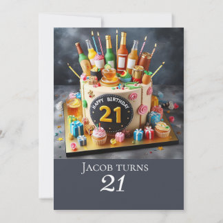 FUN 21. GEBURTSTAGSKAKE, FEIERUNG EINLADUNG