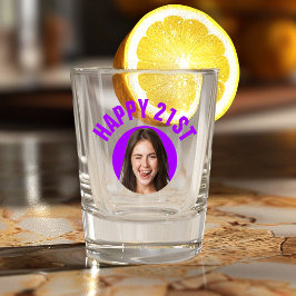 Fun 21st Birthday CUSTOM TEXT Photo Schnapsglas