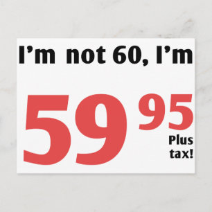 Fun 60. Geburtstag plus Steuer Postkarte