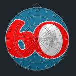 Fun 60. rot & blau fügen Sie Ihr eigenes Foto Dart Dartscheibe<br><div class="desc">Ein lustiges 60. Geburtstag Foto Dartboard in Rot und Blau. Für Sie konzipiert,  um im Foto Ihres 60. Geburtstagsempfängers aus der Vergangenheit oder ein aktuelles Foto hinzuzufügen. Hergestellt von Sarah Trett. Ein lustiges Geschenk für einen sechzigsten Geburtstag.</div>