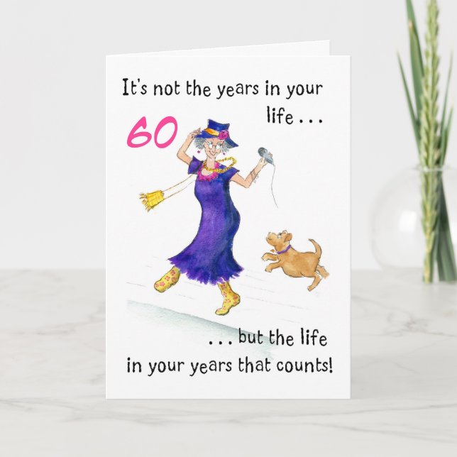 Fun 60e anniversaire carte pour une femme (Devant)