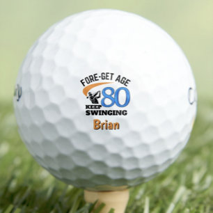 Fun 80. Golfgeschenk für Freunde - Behalt Swinging Golfball