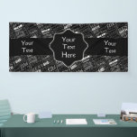 Fun 80th Birthday Party Personalisiert Monogram Banner<br><div class="desc">Einzigartige und besondere Typografie Thema 80. Geburtstag Party Dekor und Geschenke. Der Text beinhaltet Fabel und Fab um 80. fabelhaft bei 80, phantastischen 80. Geburtstagsfeier, extra besonderer 80. Geburtstag, glücklicher 80. Geburtstag, rocking 80. Geburtstag, gut 80, und phantastischer 80. Geburtstag. Heller, fett gedruckter Text in Weiß, Schwarz und Grau. Großartige...</div>