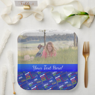 Fun 80th Birthday Party Personalisiert Monogram Pappteller