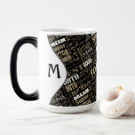 Fun 80th Birthday Party Personalisiert Monogram Verwandlungstasse<br><div class="desc">Einzigartige und besondere Typografie Thema 80. Geburtstag Party Dekor und Geschenke. Der Text beinhaltet Fabel und Fab um 80. fabelhaft bei 80, phantastischen 80. Geburtstagsfeier, extra besonderer 80. Geburtstag, glücklicher 80. Geburtstag, rocking 80. Geburtstag, gut 80, und phantastischer 80. Geburtstag. Heller, fett gedruckter Text in Weiß, Schwarz und Grau. Großartige...</div>