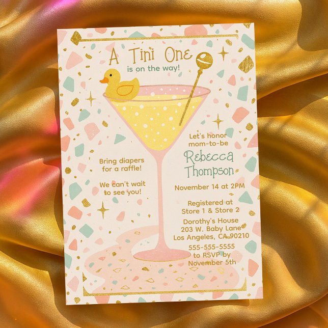 Fun a Tini One Martini Glass Baby Dusche Einladung (Fun A Tini One Martini Glass Baby Shower Invitation
)