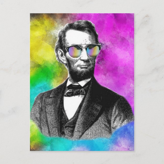 Fun Abraham Lincoln in Shades Postkarte (Vorderseite)