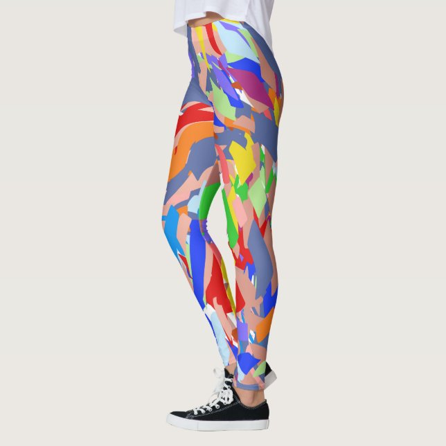 Fun Abstract Design Red Blue Rose Gold Leggings (Links)