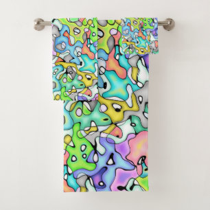 Fun Abstrakt Multicolor Badhandtuch Set