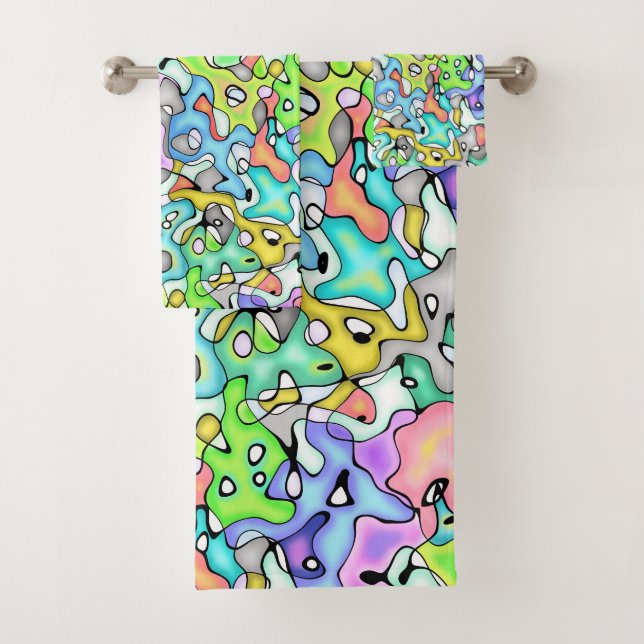 Fun Abstrakt Multicolor Badhandtuch Set (Insitu)