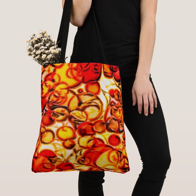 "Fun Abstrakt Orange & Gold Herbstfarben" Tote Tas Tasche (Von Nahem)