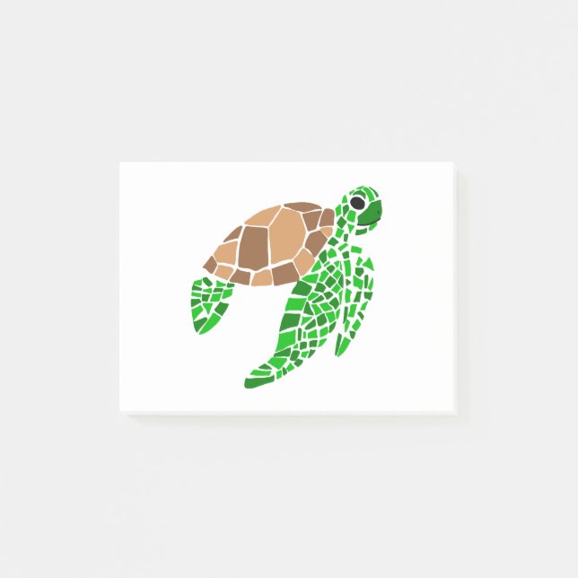 Fun Abstrakt Sea Turtle Post-it Klebezettel (Vorderseite)