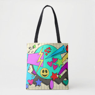 Fun Abstrakt Smile Vibes 90s Flashback Cartoon Tasche